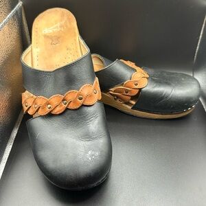 DANSKO Sherise Heritage Braided Cutout Mule Clog- Black/Brown- EU 41 US sz 10.5